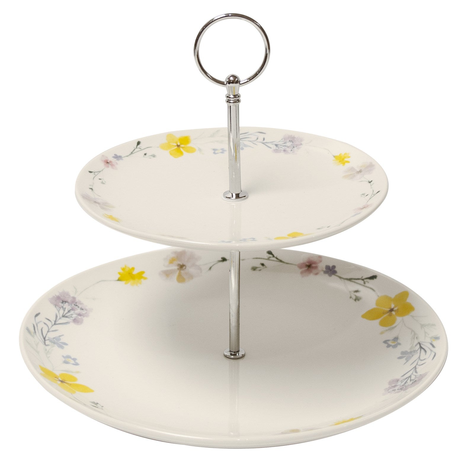 The English Tableware Company Pressed Flowers 2 Tier Cake Stand