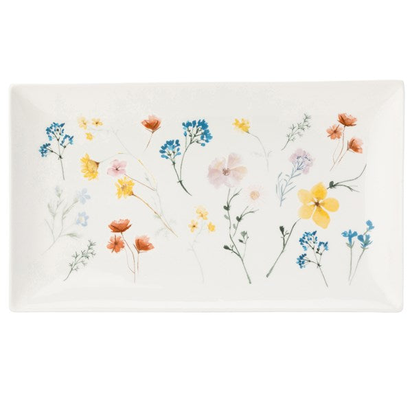 The English Tableware Company Pressed Flowers Rectangle Platter