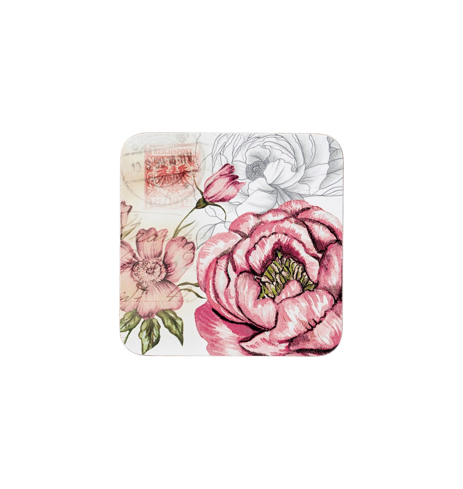 The English Tableware Company Floral Set of 4pk Coasters
