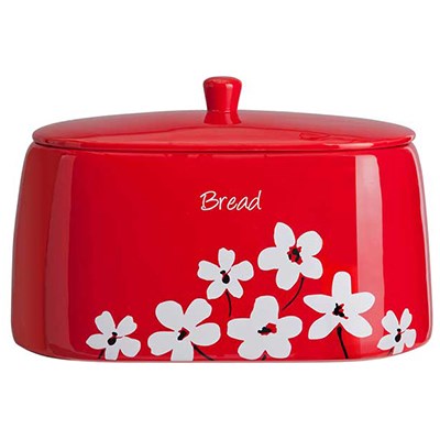 The English Tableware Company Floral Bread Crock red