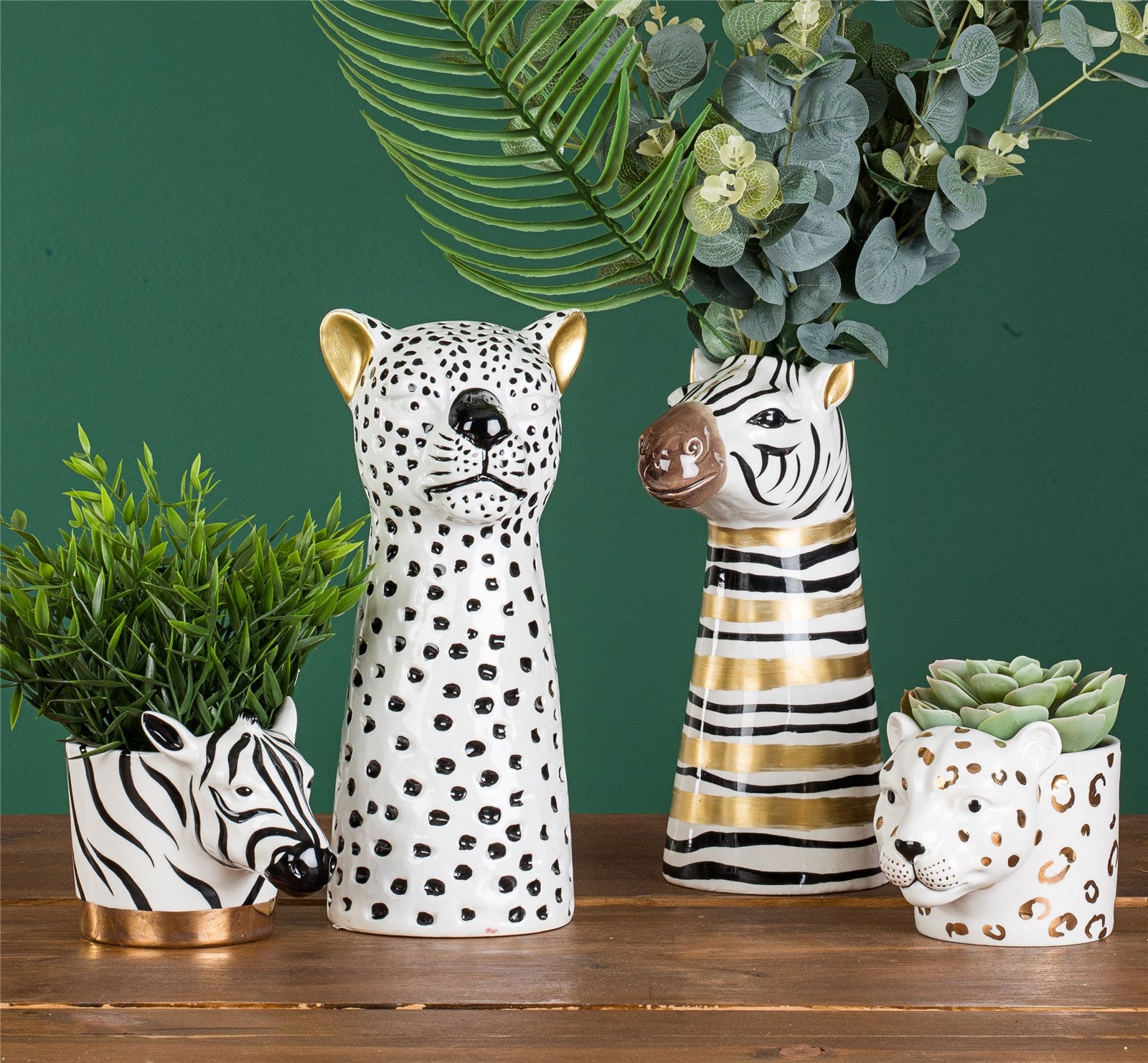 The English Tableware Company Looking Wild Leopard Planter