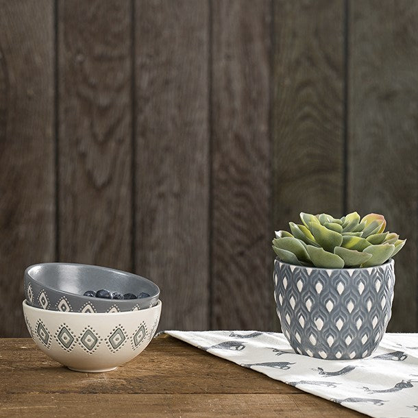 The English Tableware Company Artisan Aztec Dip Bowl - Grey