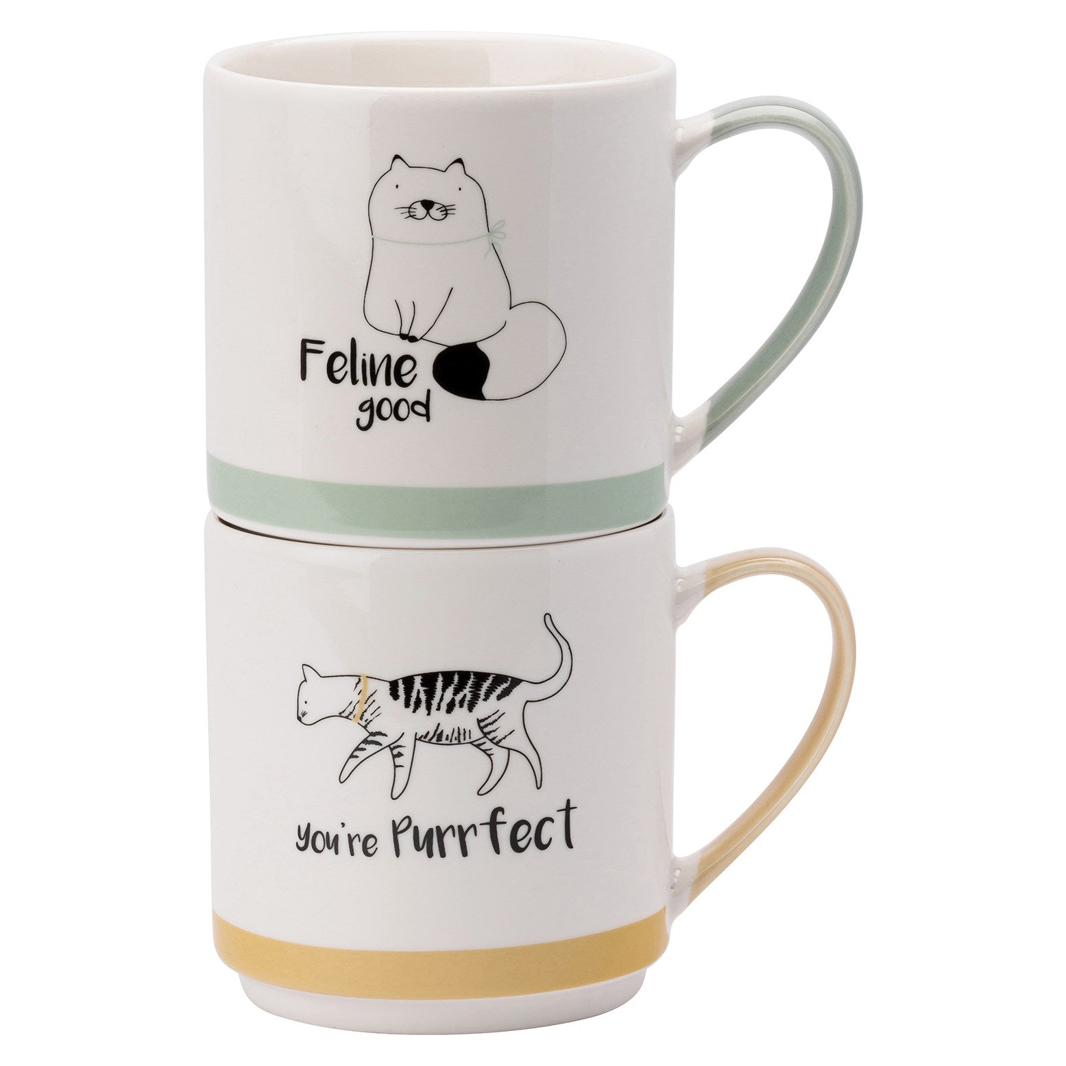 The English Tableware Company Playful Pets Cat Stacking Mugs