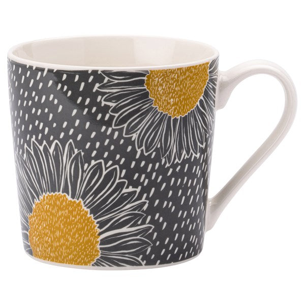 The English Tableware Company Artisan Flower Floral Grey Mug