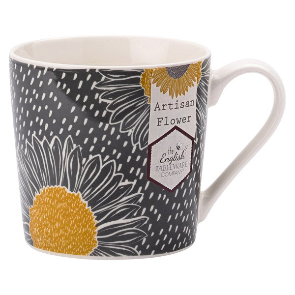 The English Tableware Company Artisan Flower Floral Grey Mug