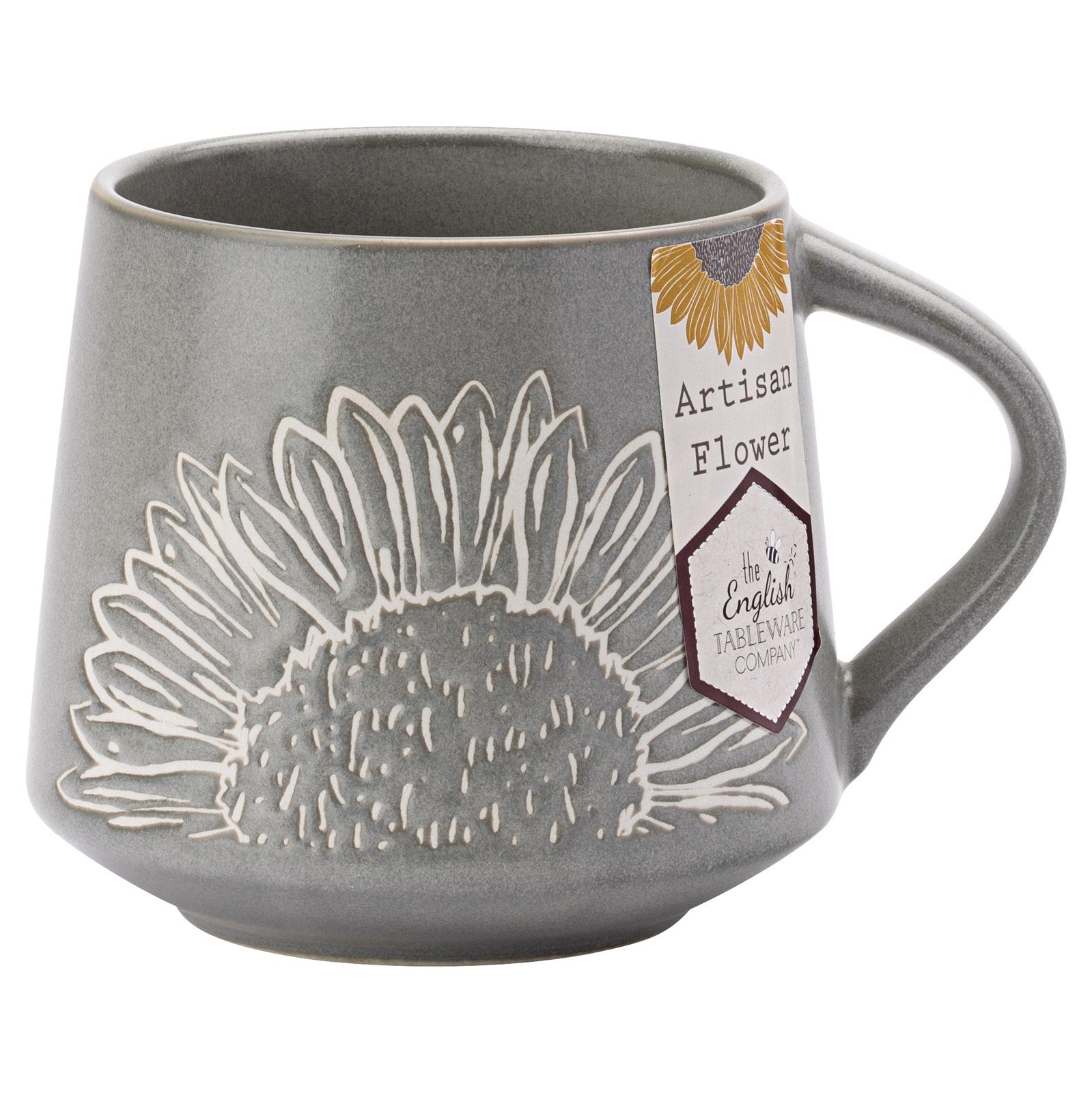The English Tableware Company Artisan Flower Grey Wax Resist Mug