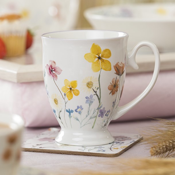 The English Tableware Company Pressed Flowers Royal Footed Mug