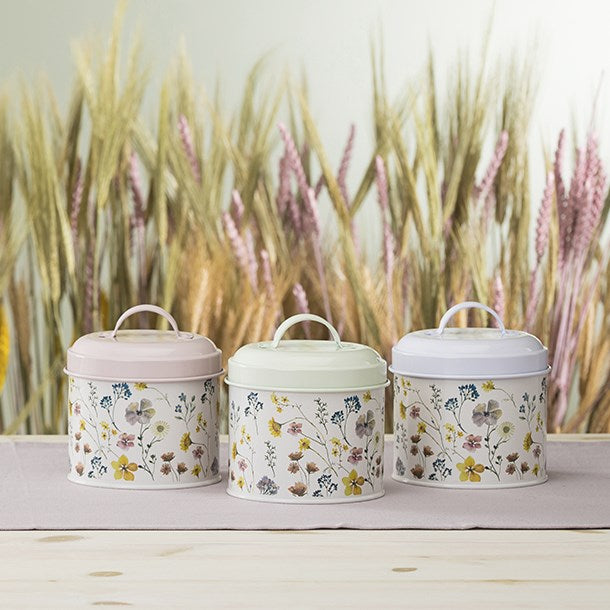 The English Tableware Company Pressed Flowers Set of 3 Storage Tins