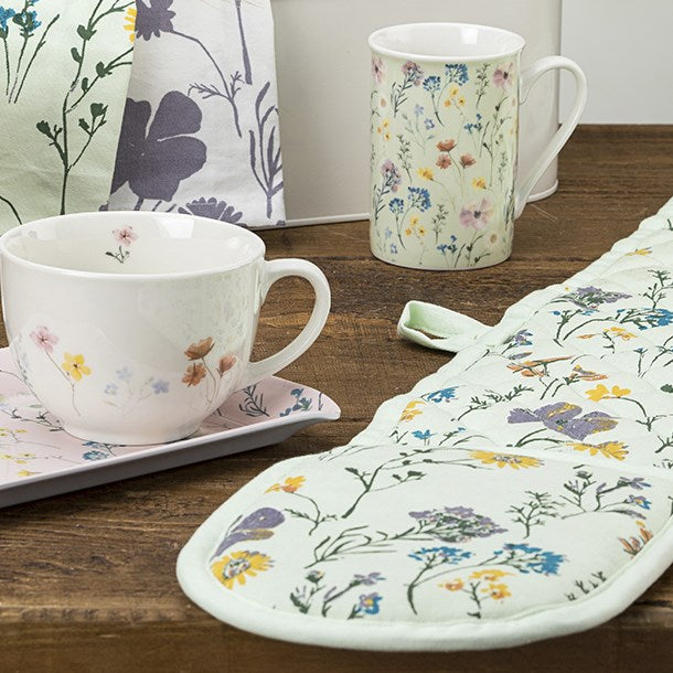 The English Tableware Company Pressed Flowers Double Oven Gloves