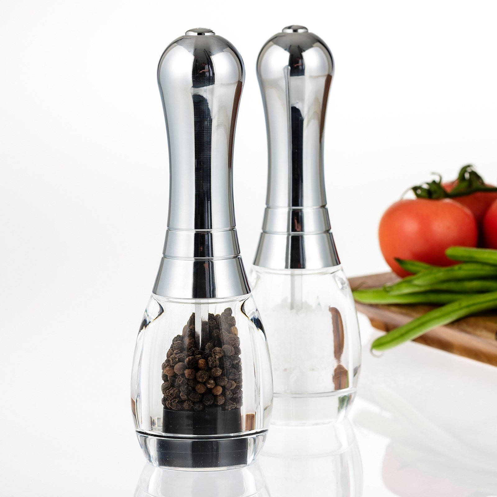 The English Tableware Company Chrome Skittle - Salt and Pepper Mill Set