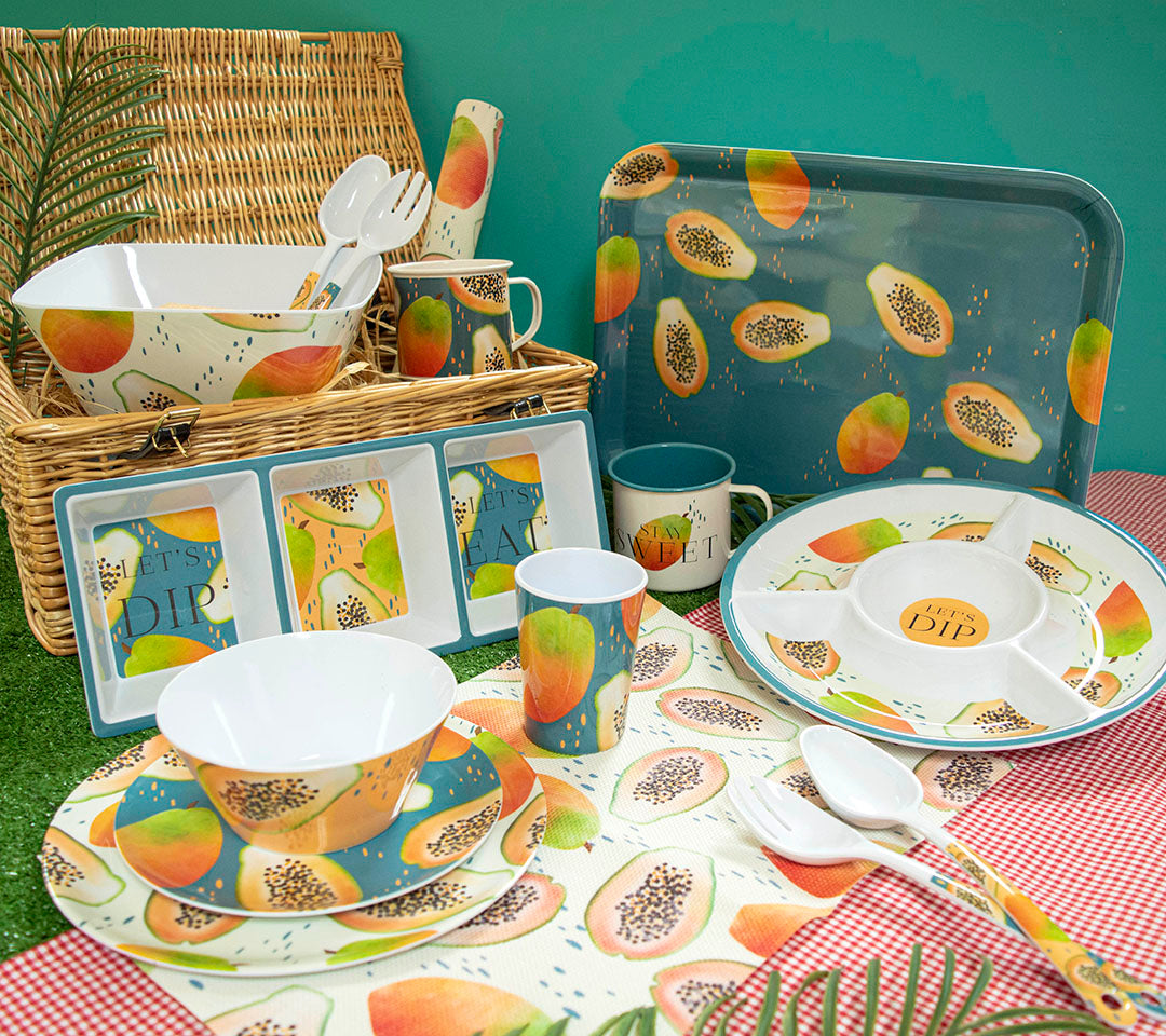 The English Tableware Company  Papaya Bliss Set of 2 Vinyl Mats