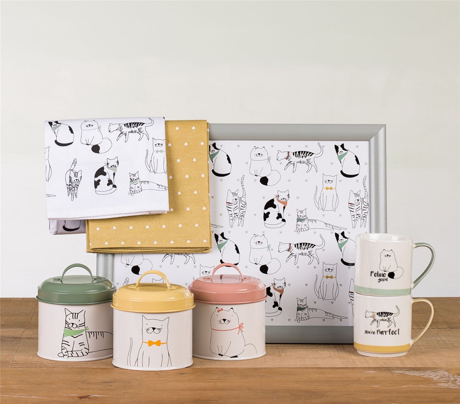 The English Tableware Company Playful Pets Set of 2 Cat Tea Towels