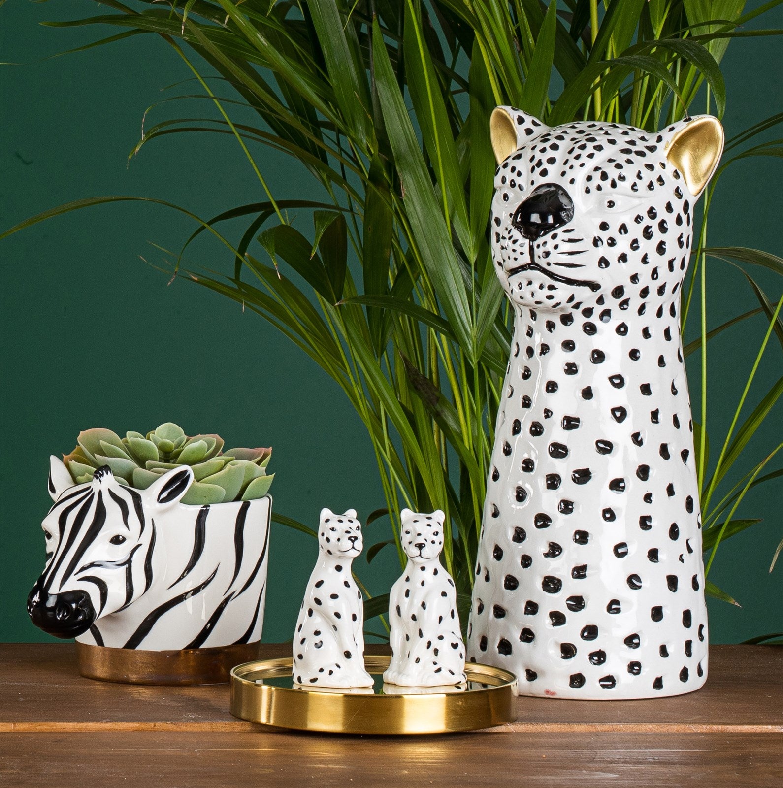 The English Tableware Company Looking Wild Leopard Vase